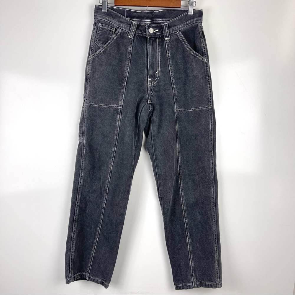 Levi’s 94 High Rise Baggy Carpenter Jeans Faded Black Straight Leg Size 28